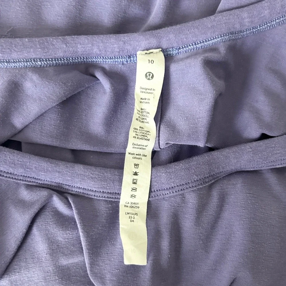 Lululemon Classic-Fit Cotton-Blend Scoop Tank Dress Charged Indigo Purple Sz 10 - Picture 5 of 6